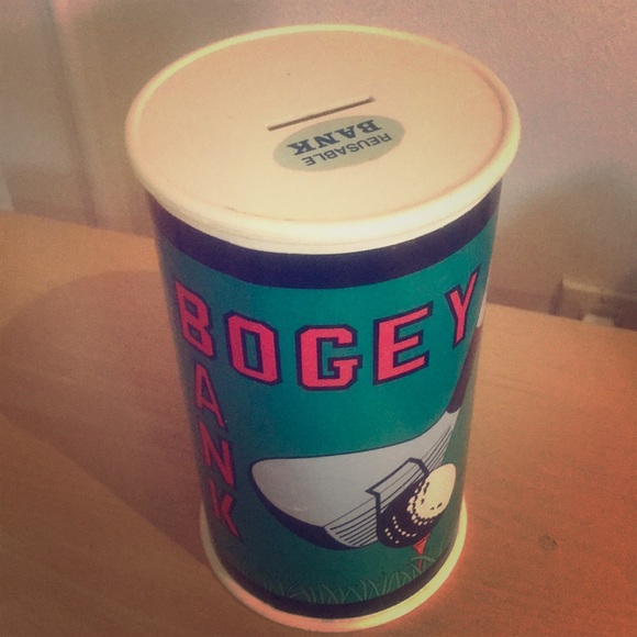 Tall Cylinder Money Jar Vintage Piggy Bank Reusable Golf Bogey Bank with lid - Picture 3 of 3